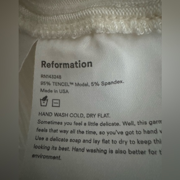 Reformation rubbed knit cinch  Top cream  sz L  Blouse - Picture 7 of 11